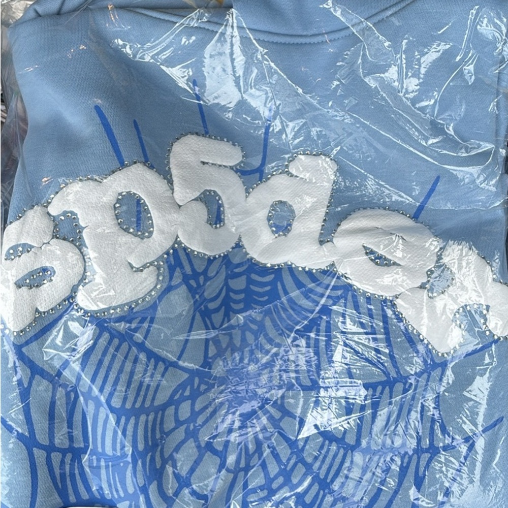Sp5der Hoodie Sky Blue
